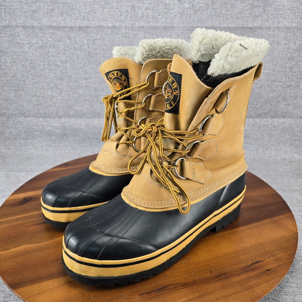 Western Chief Mens Tan Black Steel Shank Insulated Winter Snow Duck Boots Sz 10 - Picture 3 of 14